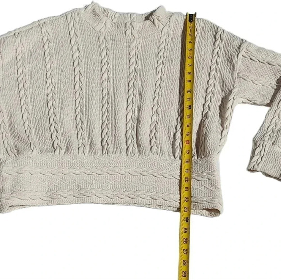 June & Hudson Cable Knit Sweater Cream Colored Size XLarge - Picture 8 of 9
